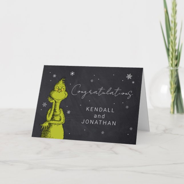 Carte Baby shower de tableau noir Grinch (Devant)