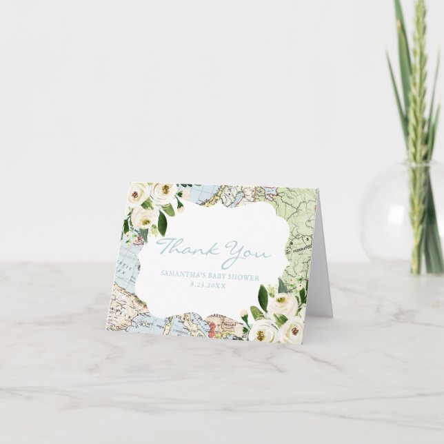Carte Baby shower de thème de voyage (Devant)