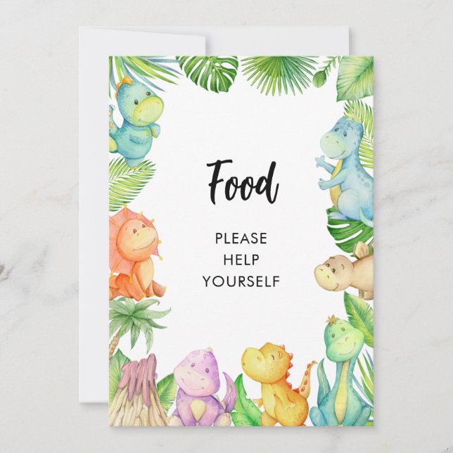 Carte Baby shower Dinosaur (Devant)