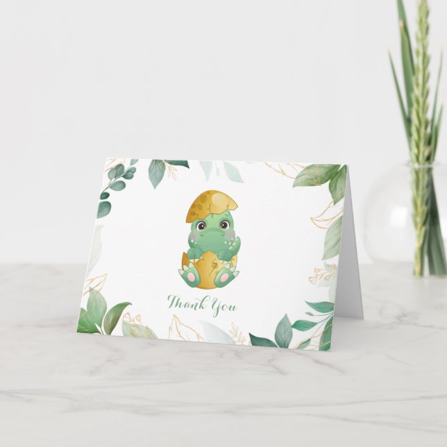 Carte Baby shower Dinosaur Boys Merci (Devant)