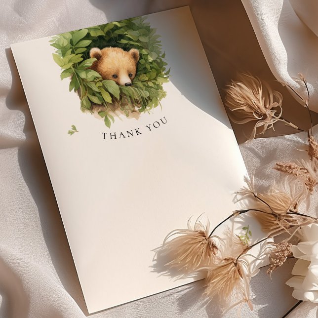 Carte Baby shower d'ours Brown Merci aquarelle (Créateur téléchargé)