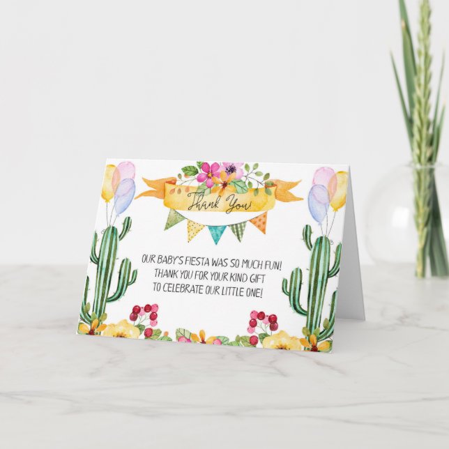 Carte Baby shower Fiesta Merci (Devant)