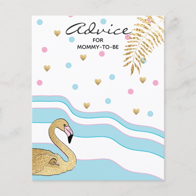 Carte baby shower "Flamant rose maman & bébé" (Devant)