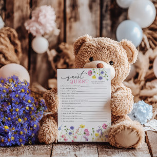 Carte Baby shower fleur sauvage Guest