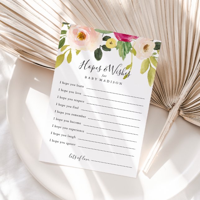 Carte Baby shower floral verdoyant Espaces & Voeux (Créateur téléchargé)