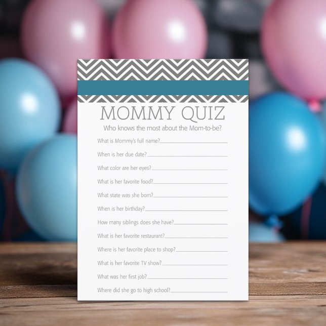 Carte Baby shower Game - Qui connaît maman mieux (Custom Shower Game)