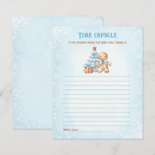 Carte Baby shower garçon de Noël bleu