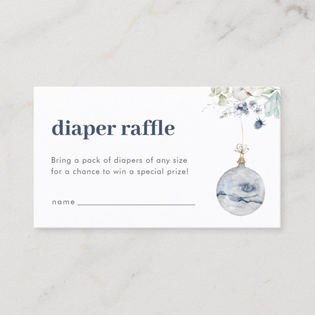 Carte Baby shower Hiver Wonderland Diaper Raffin (Devant)