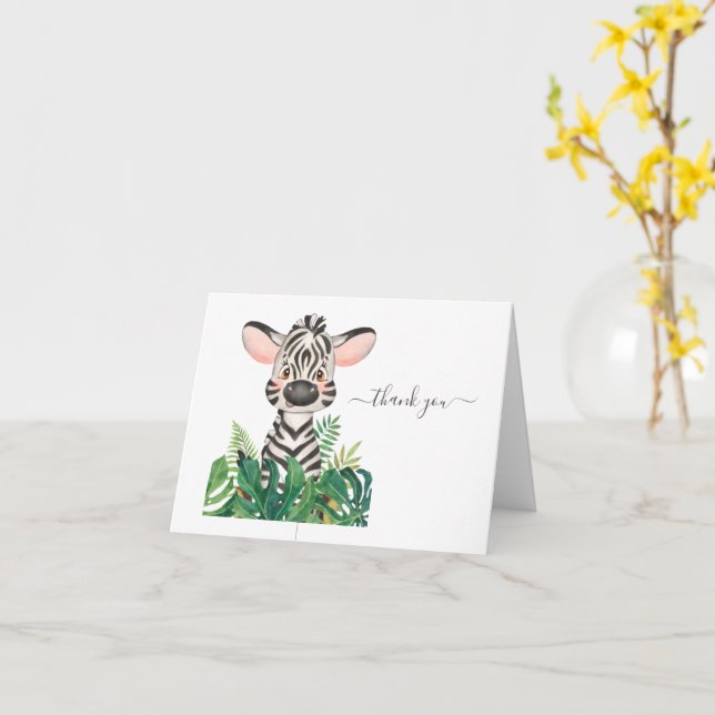 Carte Baby shower Jungle Aquarelle (Fleur jaune)