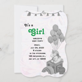 Carte Baby Shower Licorne Mignonne