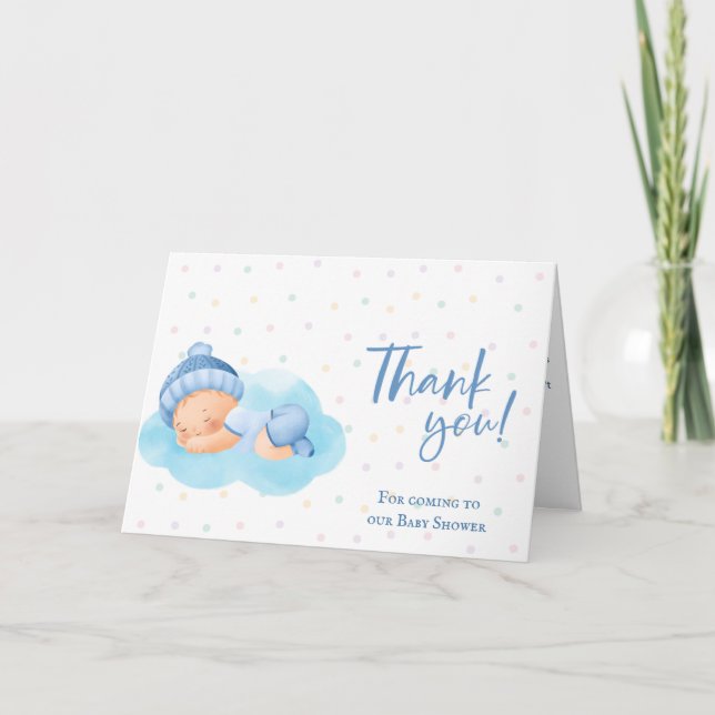 Carte Baby shower Merci garçon (Devant)