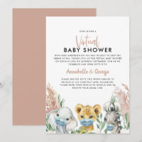Baby shower mignon par mail animal covid masque