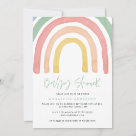 Carte Baby shower moderne imperméable arc-en-ciel élégan