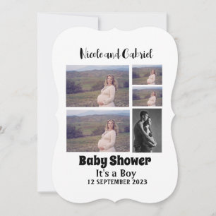 Carte Baby shower personnalisé 5 Collage photo