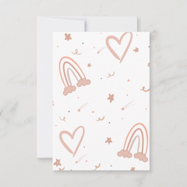 Carte Baby shower Pink Pastel (Devant)