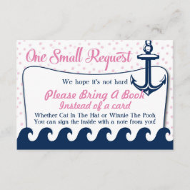Carte Baby shower Rose Nautique Apporter Un Livre