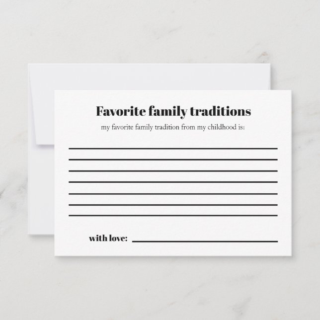 Carte Baby shower Traditions Familiales (Devant)