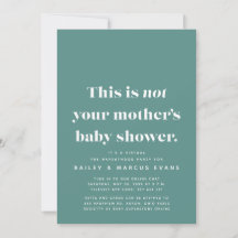 Baby shower turquoise virtuel moderne amusant