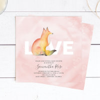Baby shower Watercolor Woodland Fox