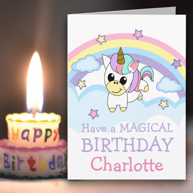 Carte Baby Unicorn Magique Anniversaire (Créateur téléchargé)