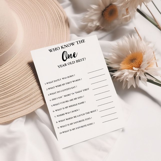 Carte Baby's Party Jeu 1er anniversaire Comment bien sav (Créateur téléchargé)