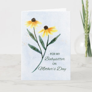 Carte Babysitter sur la Fête des mères Fleurs du cône De