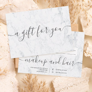 Carte Bac cadeau élégant en marbre blanc tendance