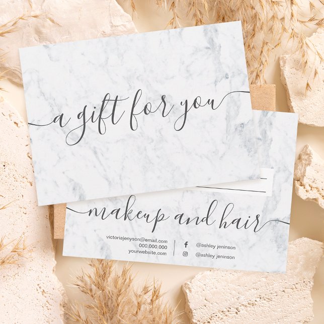 Carte Bac cadeau élégant en marbre blanc tendance (Créateur téléchargé)