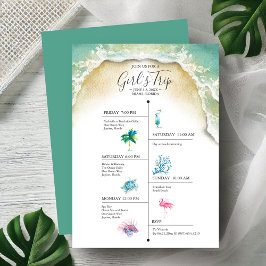 Carte Bachelorette Filles Voyage Itinéraire Tropical