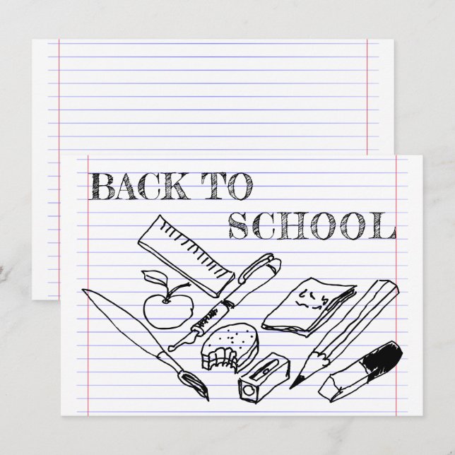 Carte Back to school (Devant / Derrière)