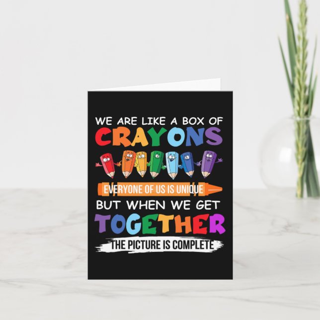 Carte Back to School Teacher We Are Like A Box Of Crayon (Devant)