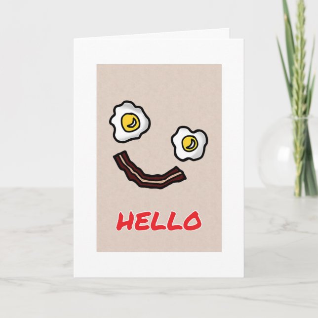CARTE BACON ET OEUFS ANNIVERSAIRE PETIT DÉJEUNER HUMOUR (Devant)