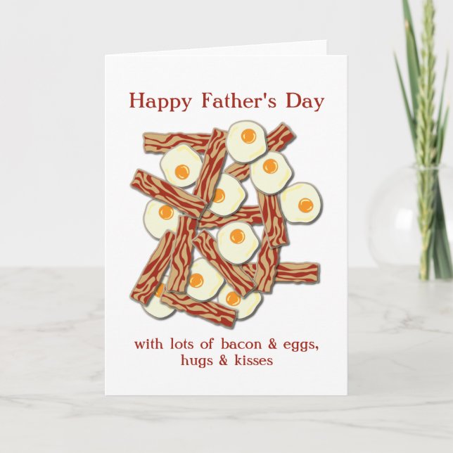 Carte Bacon et oeufs Bonne Fête des pères (Devant)
