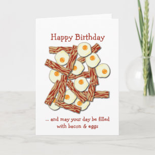 Carte Bacon et oeufs Joyeux anniversaire