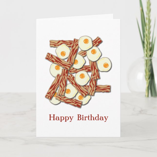 Carte Bacon et oeufs Joyeux anniversaire (Devant)