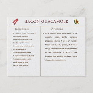 Carte Bacon Guacamole Thanksgiving Recette