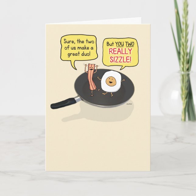 Carte Bacon mignon et amusant et d'oeuf Joyeux anniversa (Devant)