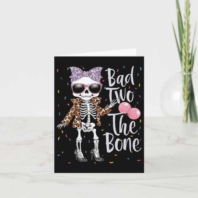 Carte Bad Two The Bone Halloween Anniversaire 2e Anniver (Devant)