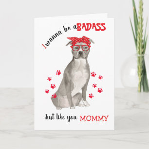 Carte Badass de la Fête des Mères du StaffordshireChien 