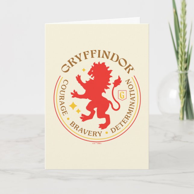 Carte Badge de la Fierté de la maison de lion rouge GRYF (Devant)