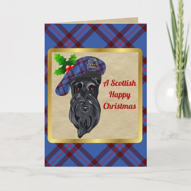 Carte Badge Elliot & Tartan - Noël personnalisé (Devant)