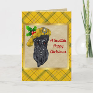 Carte Badge Houston & Tartan - Noël personnalisé