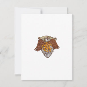 Carte Badge Sheriff Dessin du Bouclier d'aigle américain