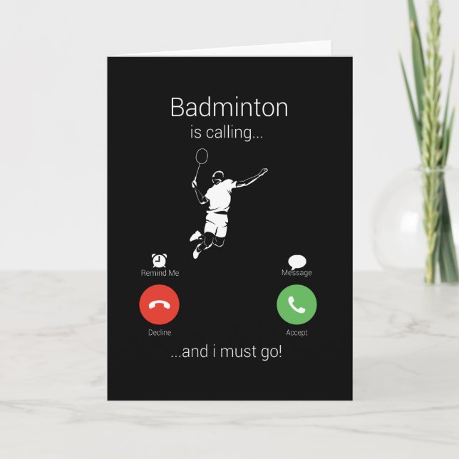 Carte Badminton Appelle Et Je Dois Y Aller (Devant)