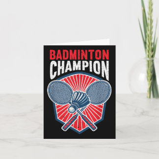 Carte Badminton Champion Funny Badminton
