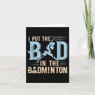 Carte Badminton Drôle Dit Raquettes Joueur de navette