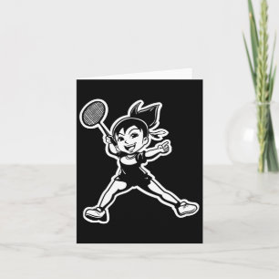 Carte Badminton Girl Comic Shutter Player