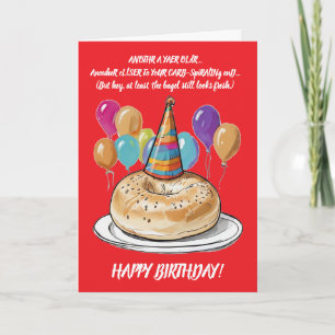 Carte Bagel arcastique Anniversaire avec Ballons