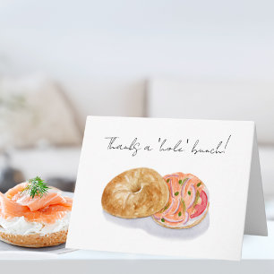 Carte Bagel au saumon peint à l'aquarelle à la main