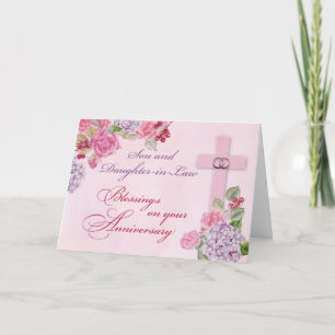 Carte Bagues de jubilé religieux pour fils et belle-fill